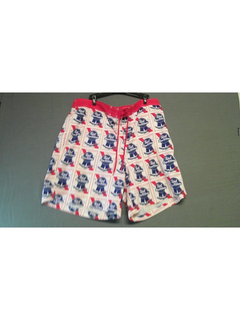Pabst Blue Ribbon Logo Print Swim Trunks 2XL
